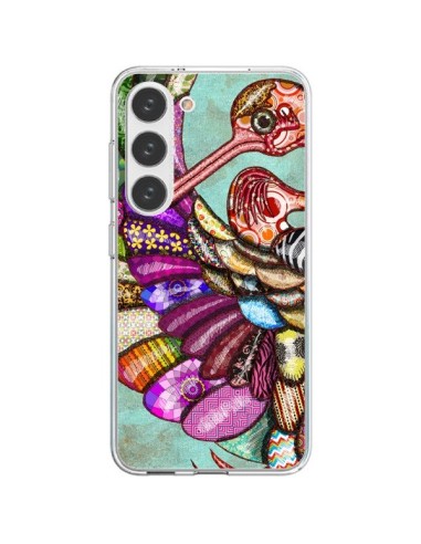 Coque Samsung Galaxy S23 5G Paon Multicolore Eco Bird - Maximilian San