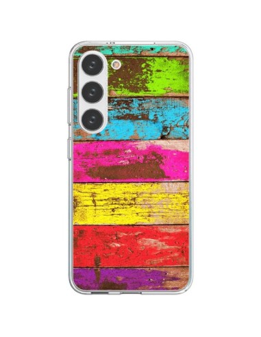 Coque Samsung Galaxy S23 5G Bois Coloré Vintage - Maximilian San