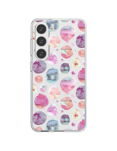 Samsung Galaxy S23 5G Case Big Watery Dots Pink - Ninola Design