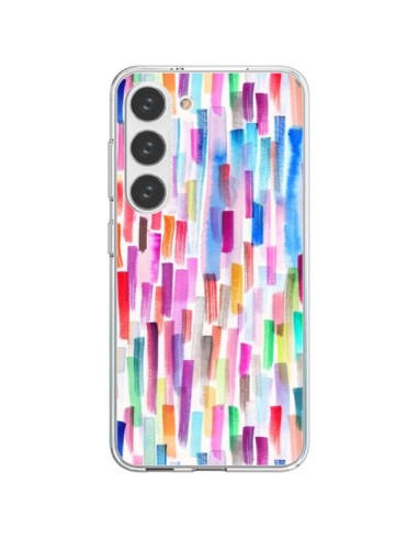 Coque Samsung Galaxy S23 5G Colorful Brushstrokes Multicolored - Ninola Design