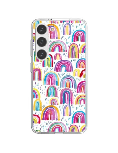 Coque Samsung Galaxy S23 5G Cute Watercolor Rainbows - Ninola Design