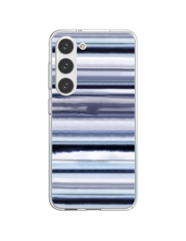 Coque Samsung Galaxy S23 5G Degrade Stripes Watercolor Navy - Ninola Design
