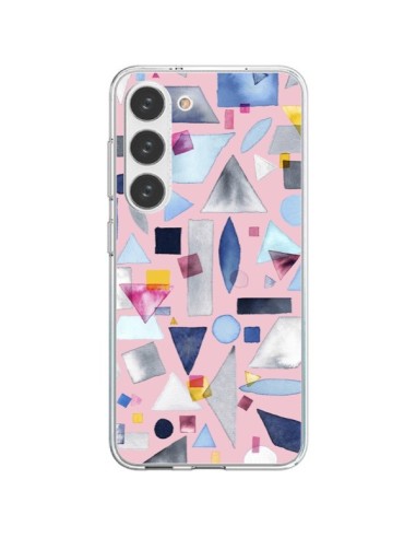 Cover Samsung Galaxy S23 5G Geometric Pieces Rosa - Ninola Design