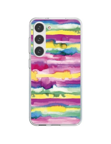 Coque Samsung Galaxy S23 5G Gingham Vichy Pink - Ninola Design
