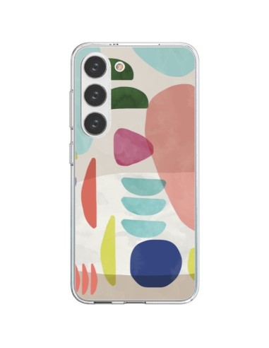 Cover Samsung Galaxy S23 5G Moody Geometry Multi Bianco - Ninola Design