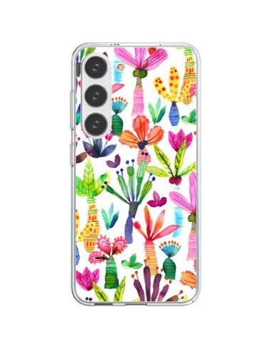 Samsung Galaxy S23 5G Case Overlapped WaterColor Dots Flowers - Ninola Design