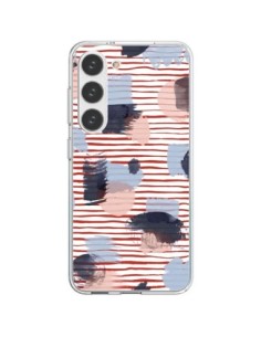 Samsung Galaxy S23 5G Case WaterColor Stains Righe Rosse...