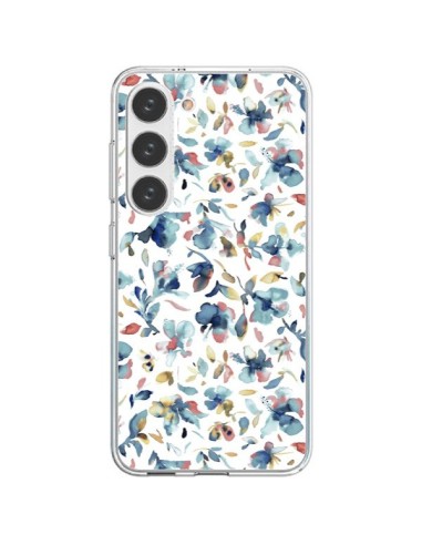 Coque Samsung Galaxy S23 5G Watery Hibiscus Blue - Ninola Design