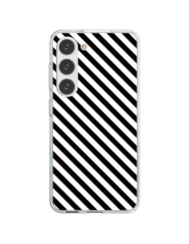 Coque Samsung Galaxy S23 5G Bonbon Candy Noire et Blanche Rayée - Nico