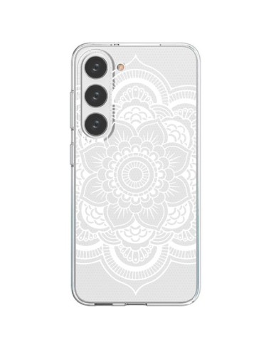 Coque Samsung Galaxy S23 5G Mandala Blanc Azteque Transparente - Nico