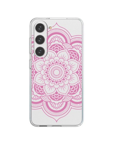 Coque Samsung Galaxy S23 5G Mandala Rose Clair Azteque Transparente - Nico