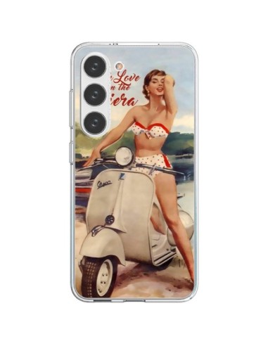 Coque Samsung Galaxy S23 5G Pin Up With Love From the Riviera Vespa Vintage - Nico