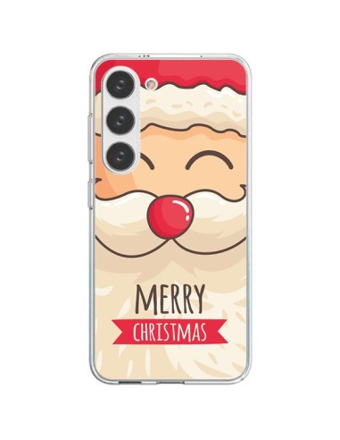 Coque Samsung Galaxy S23 5G Moustache du Père Noël Merry Christmas - Nico