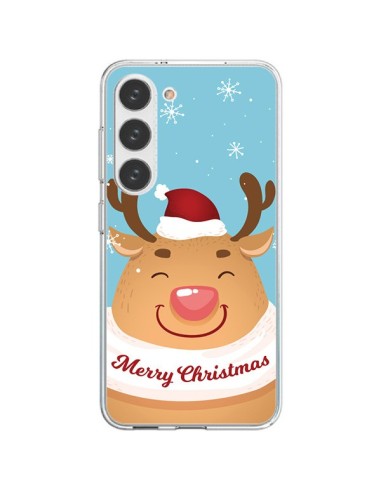Coque Samsung Galaxy S23 5G Renne de Noël Merry Christmas - Nico