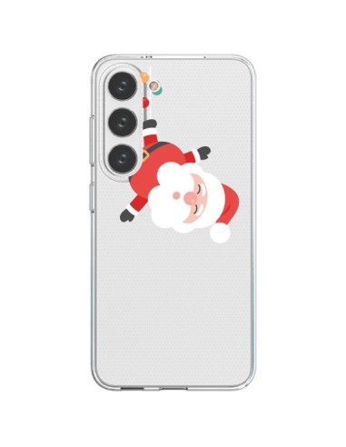 Coque Samsung Galaxy S23 5G Père Noël et sa Guirlande transparente - Nico