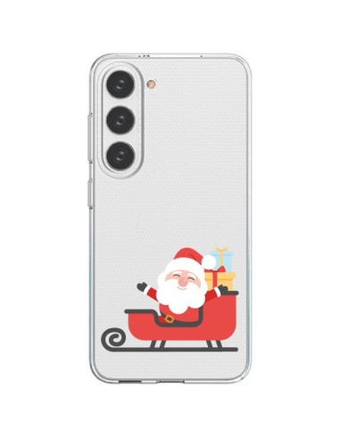 Cover Samsung Galaxy S23 5G Babbo Natale e la Slitta Trasparente - Nico