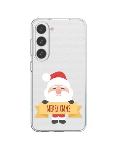 Coque Samsung Galaxy S23 5G Père Noël Merry Christmas transparente - Nico
