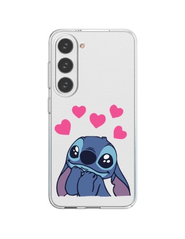 Coque Samsung Galaxy S23 5G Stitch de Lilo et Stitch in love en coeur transparente - Nico
