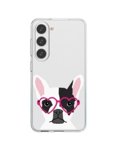 Samsung Galaxy S23 5G Case Bulldog Eyes Heart Dog Clear -...