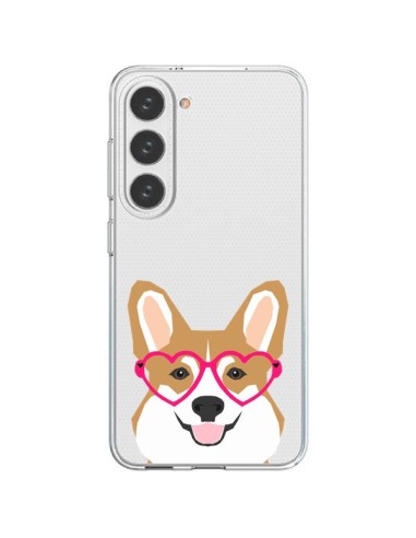 Samsung Galaxy S23 5G Case Dog Funny Eyes Hearts Clear - Pet Friendly