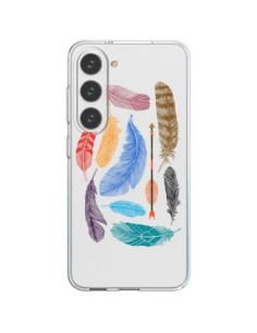 Coque Samsung Galaxy S23 5G Plume Feather Couleur...