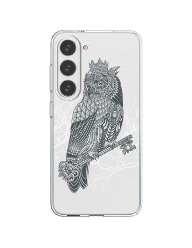 Coque Samsung Galaxy S23 5G Owl King Chouette Hibou Roi Transparente - Rachel Caldwell