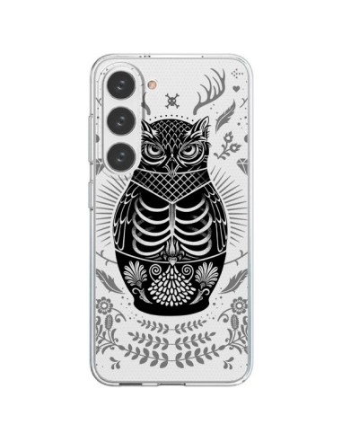 Coque Samsung Galaxy S23 5G Owl Chouette Hibou Squelette Transparente - Rachel Caldwell