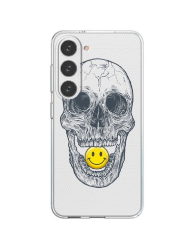 Coque Samsung Galaxy S23 5G Tête de Mort Smiley Transparente - Rachel Caldwell