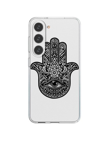 Coque Samsung Galaxy S23 5G Hamsa Cinq Doigts Main Mauvais Oeil Transparente - Rachel Caldwell