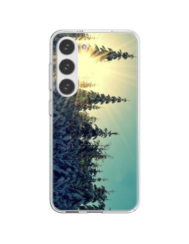 Samsung Galaxy S23 5G Case Landscape Winter Snow Mountains Ski Firs tree - R Delean