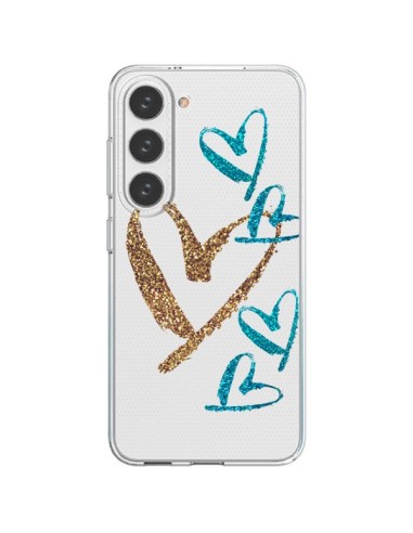 Coque Samsung Galaxy S23 5G Coeurs Heart Love Amour Transparente - Sylvia Cook