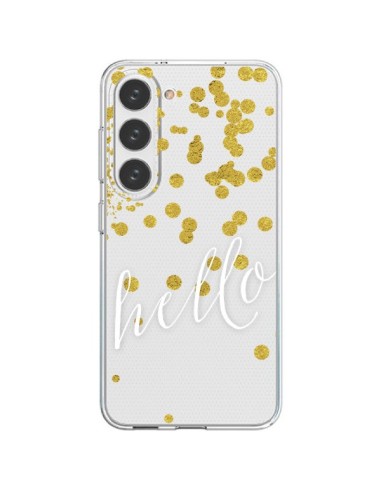 Coque Samsung Galaxy S23 5G Hello, Bonjour Transparente - Sylvia Cook