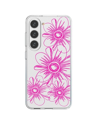 Coque Samsung Galaxy S23 5G Spring Flower Fleurs Roses Transparente - Sylvia Cook