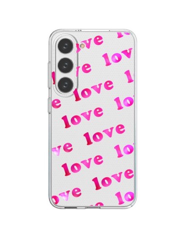 Coque Samsung Galaxy S23 5G Pink Love Rose Transparente - Sylvia Cook