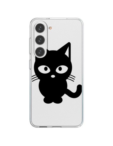 Coque Samsung Galaxy S23 5G Chat Noir Cat Transparente - Yohan B.