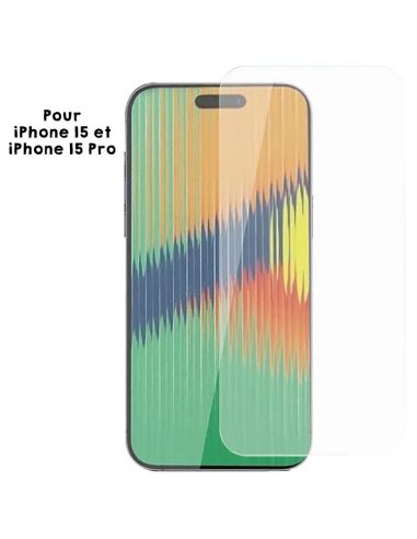 Verre trempé Anti-Casse Anti-Explosion Avant pour iPhone 15 et iPhone 15 Pro