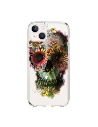 Cover iPhone 15 Teschio Fiori Trasparente - Ali Gulec