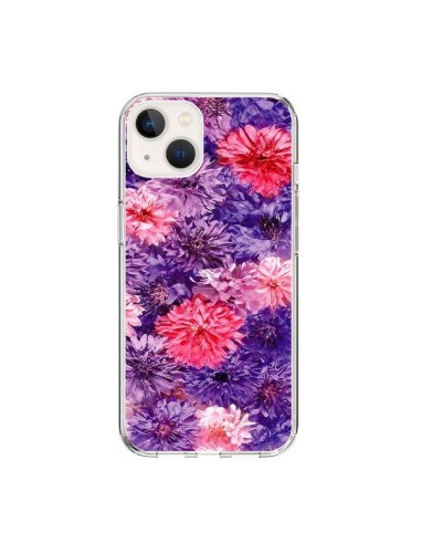 Coque iPhone 15 Fleurs Violettes Flower Storm - Asano Yamazaki