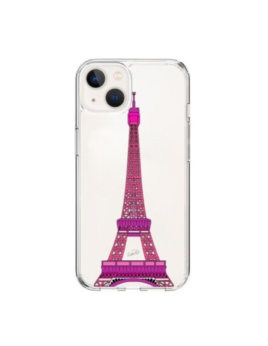 Coque iPhone 15 Tour Eiffel Rose Paris Transparente - Asano Yamazaki