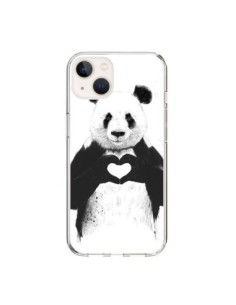 Coque iPhone 15 Panda Amour All you need is love - Balazs...