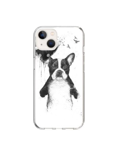 Coque iPhone 15 Lover Bulldog Chien Dog My Heart Goes Boom - Balazs Solti