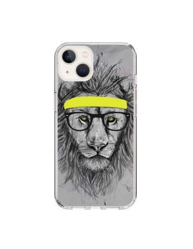 iPhone 15 Case Hipster Lion - Balazs Solti