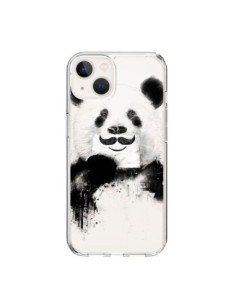 Coque iPhone 15 Funny Panda Moustache Transparente -...