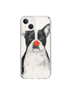 Coque iPhone 15 Clown Bulldog Dog Chien Transparente -...