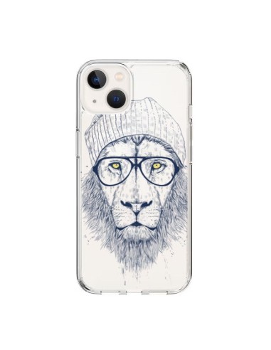 Coque iPhone 15 Cool Lion Swag Lunettes Transparente - Balazs Solti