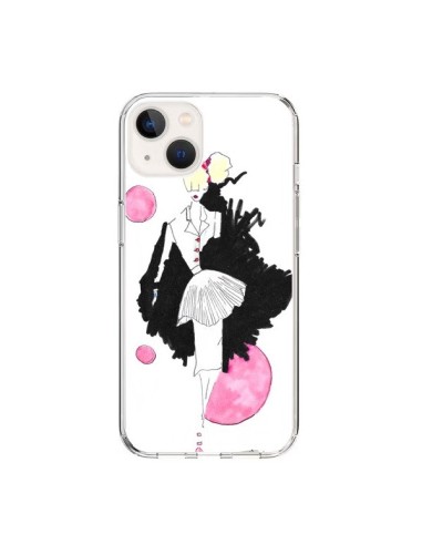 Coque iPhone 15 Demoiselle Femme Fashion Mode Rose - Cécile