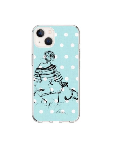 Coque iPhone 15 Croquis Pois Femme Fashion Mode - Cécile