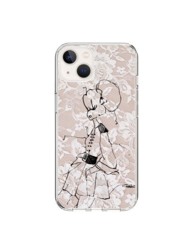 Coque iPhone 15 Croquis Dentelle Femme Fashion Mode - Cécile