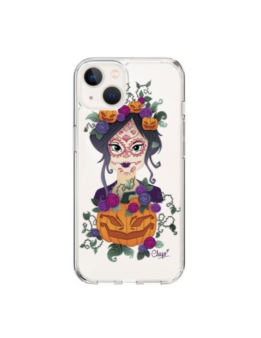 Cover iPhone 15 Donna Occhi Chiusi Santa Muerte Trasparente - Chapo