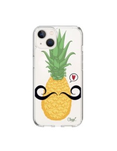 Coque iPhone 15 Ananas Moustache Transparente - Chapo